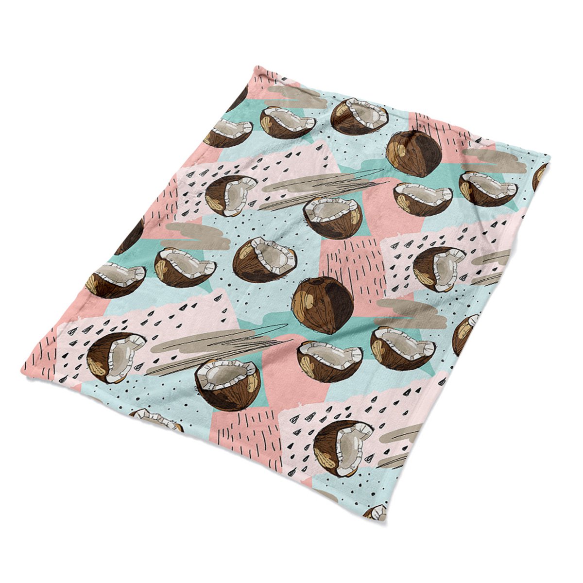 Nadruk koc na łóżko 100x135 Orzechy kokosowe eco, Fabricsy