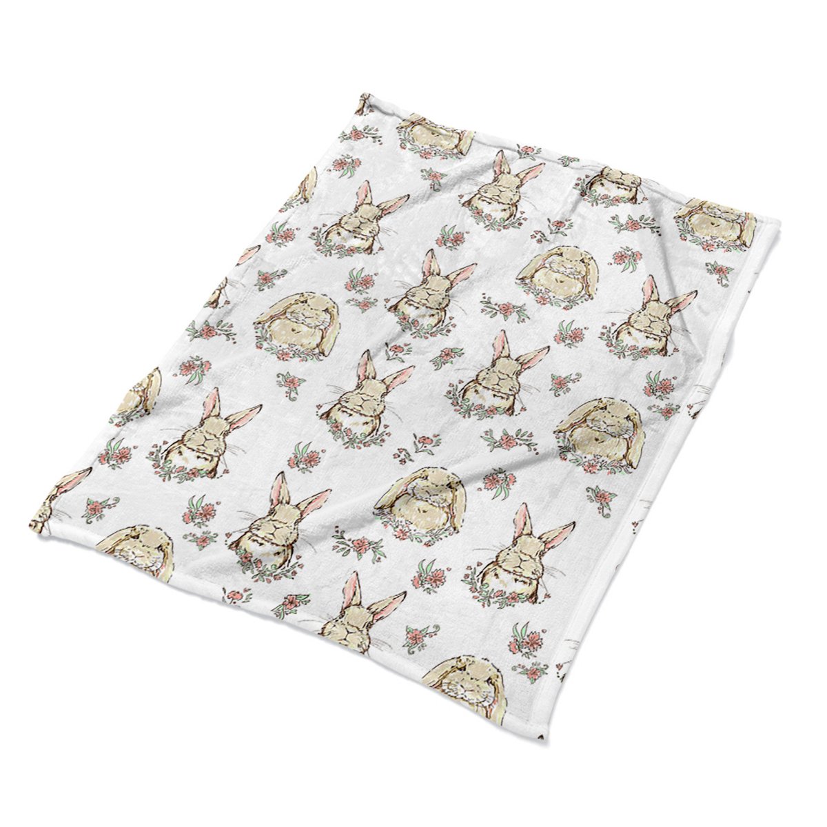 Modny koce na fotel 100x135 Króliki jasnobrązowe, Fabricsy