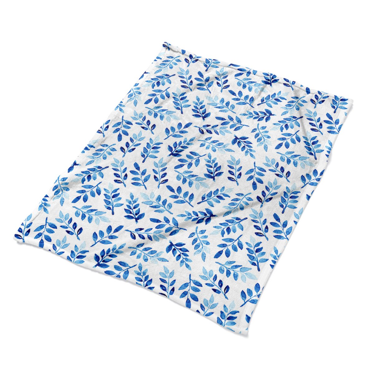 Koc na łóżko 100x135 kolorowy Niebieska akwarela, Fabricsy