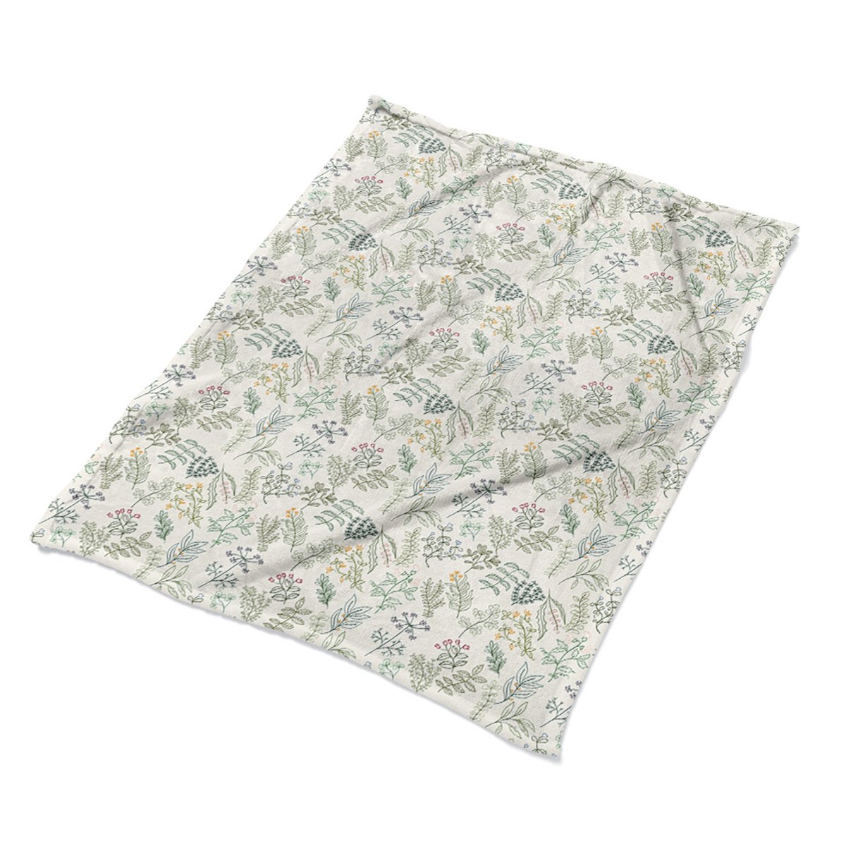 Modny koce na fotel Zielone liście dla dziecka eco, Fabricsy