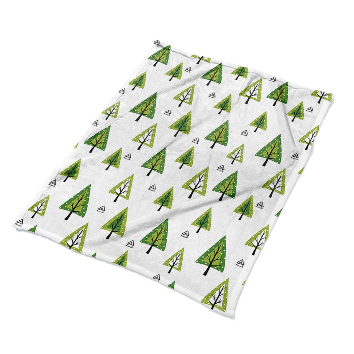 Pluszowa narzuta pled miękki Trójkątne drzewa wzór, Fabricsy