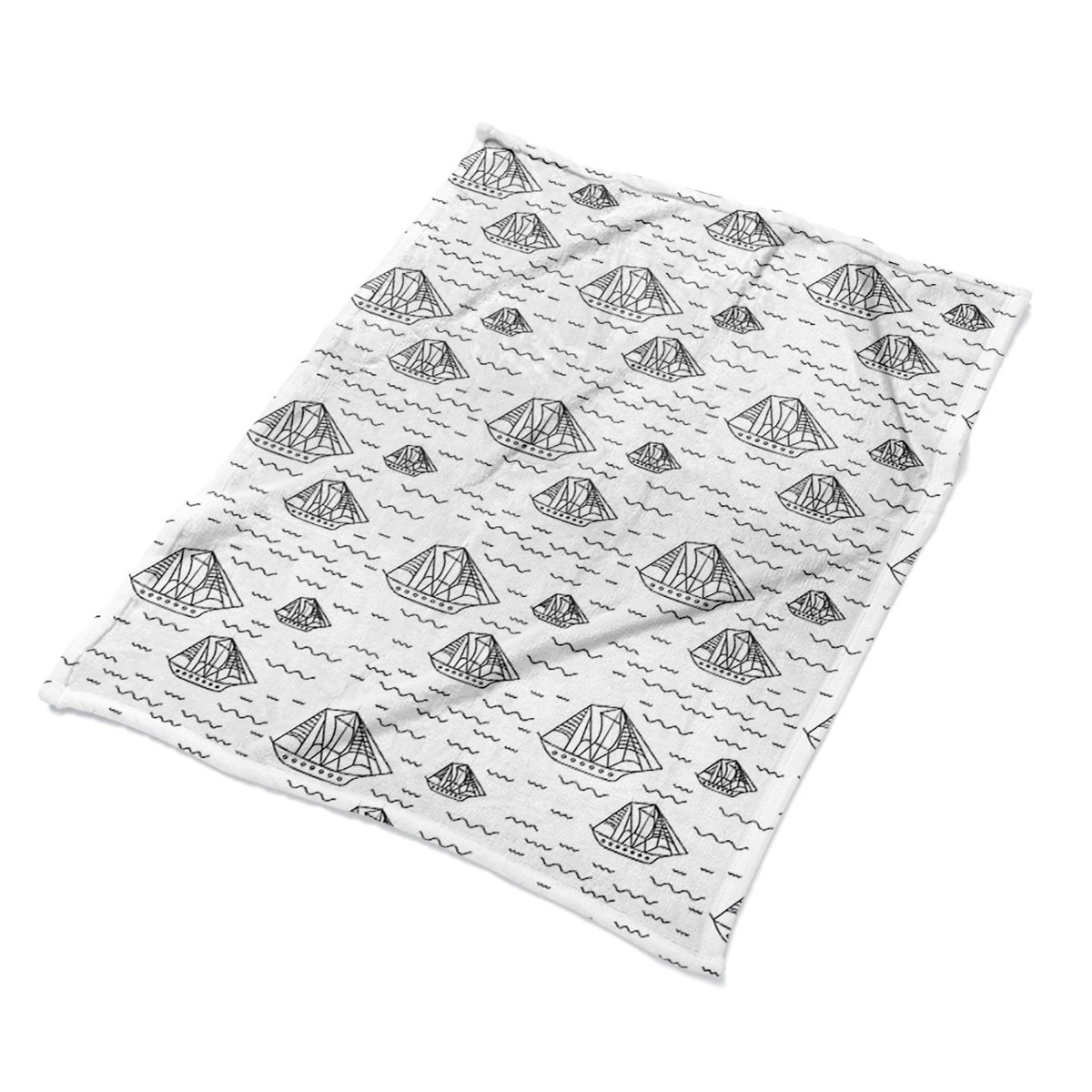 Pluszowy pled kocyk dla dzieci Żaglowce na morzu, Fabricsy