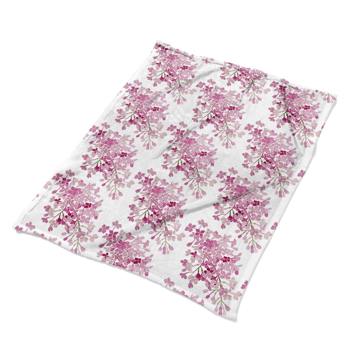Grafika koc narzuta Różowe kwiaty dla dzieci wzory, Fabricsy