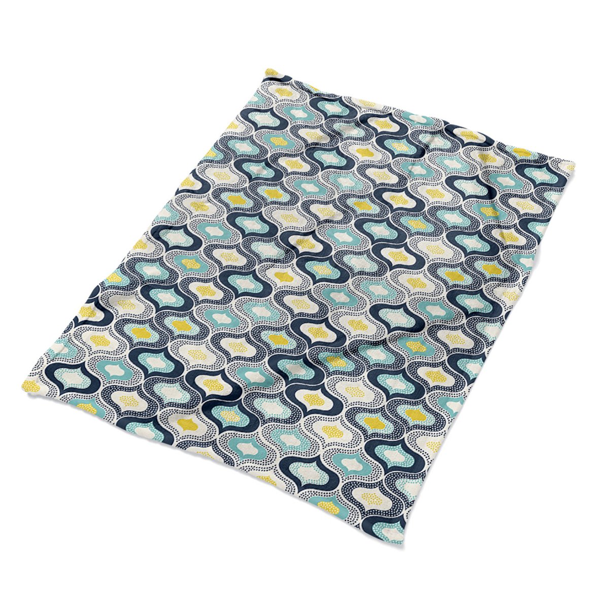 Pluszowy pled kocyk kolorowy Kropki Doodle wzory, Fabricsy