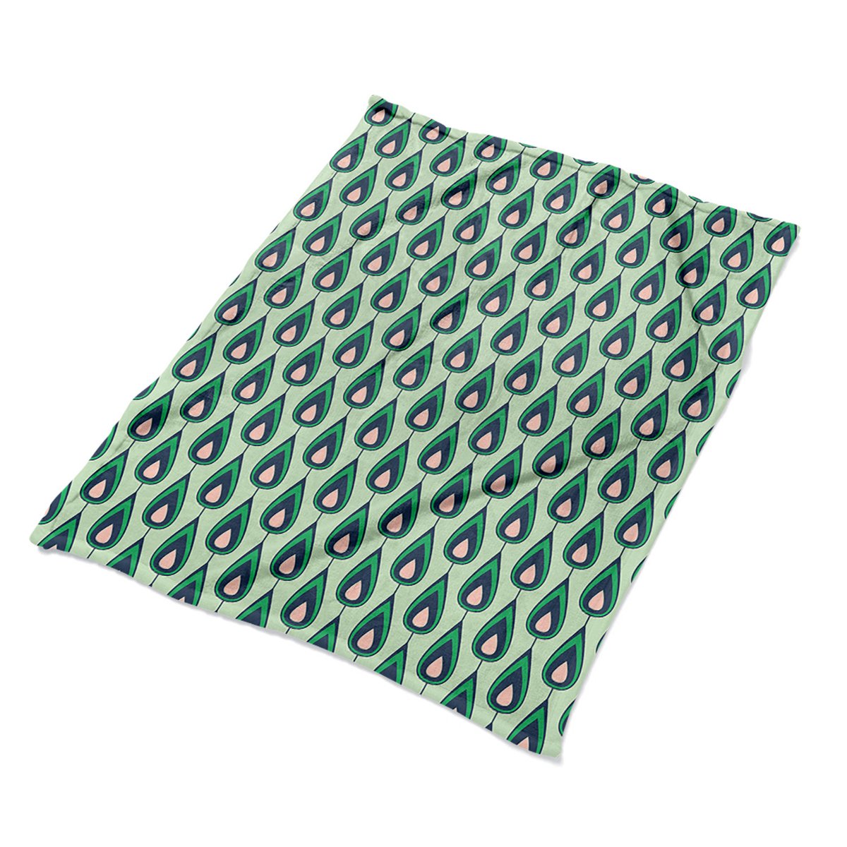 Pluszowy kocyk na łóżko nadruk Zielone łezki eco, Fabricsy