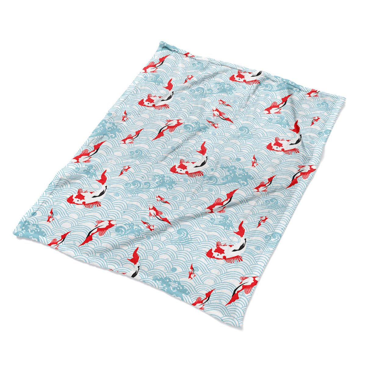 Ozdobny Narzuta pluszowa pled Karp koi ekologiczny, Fabricsy