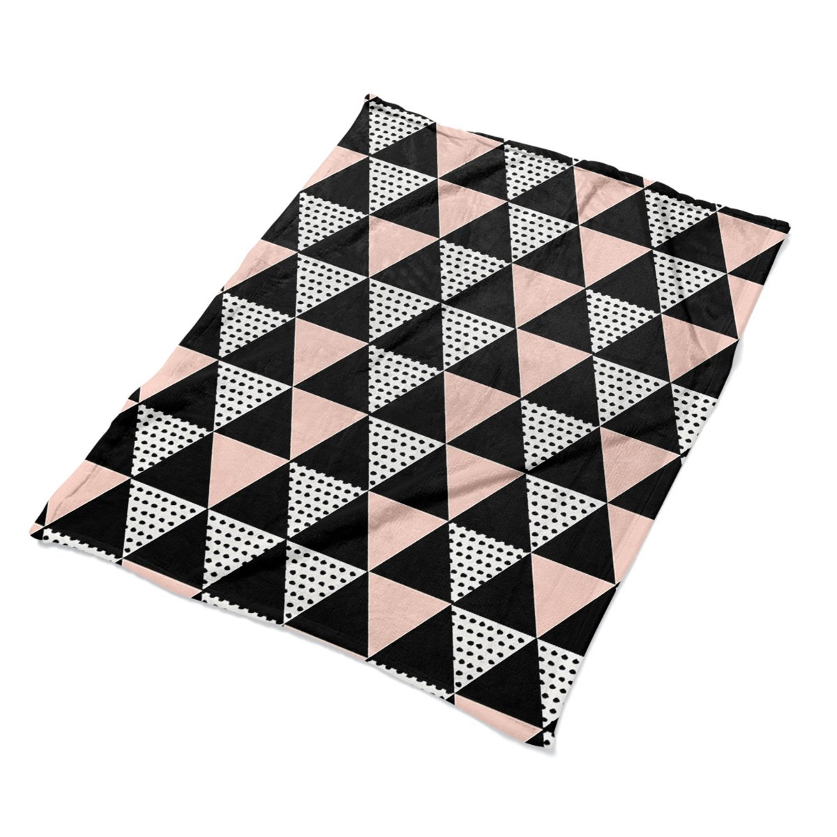 Kocyk pled narzuta ze wzorem Geometryczne trójkąty, Fabricsy