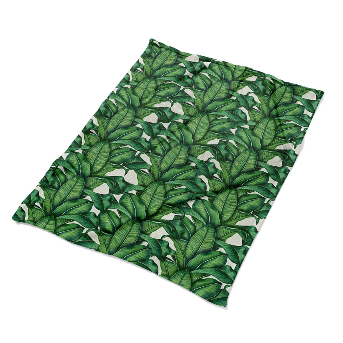 Kocyk pled na fotel miękki Liście botaniczne wzory, Fabricsy