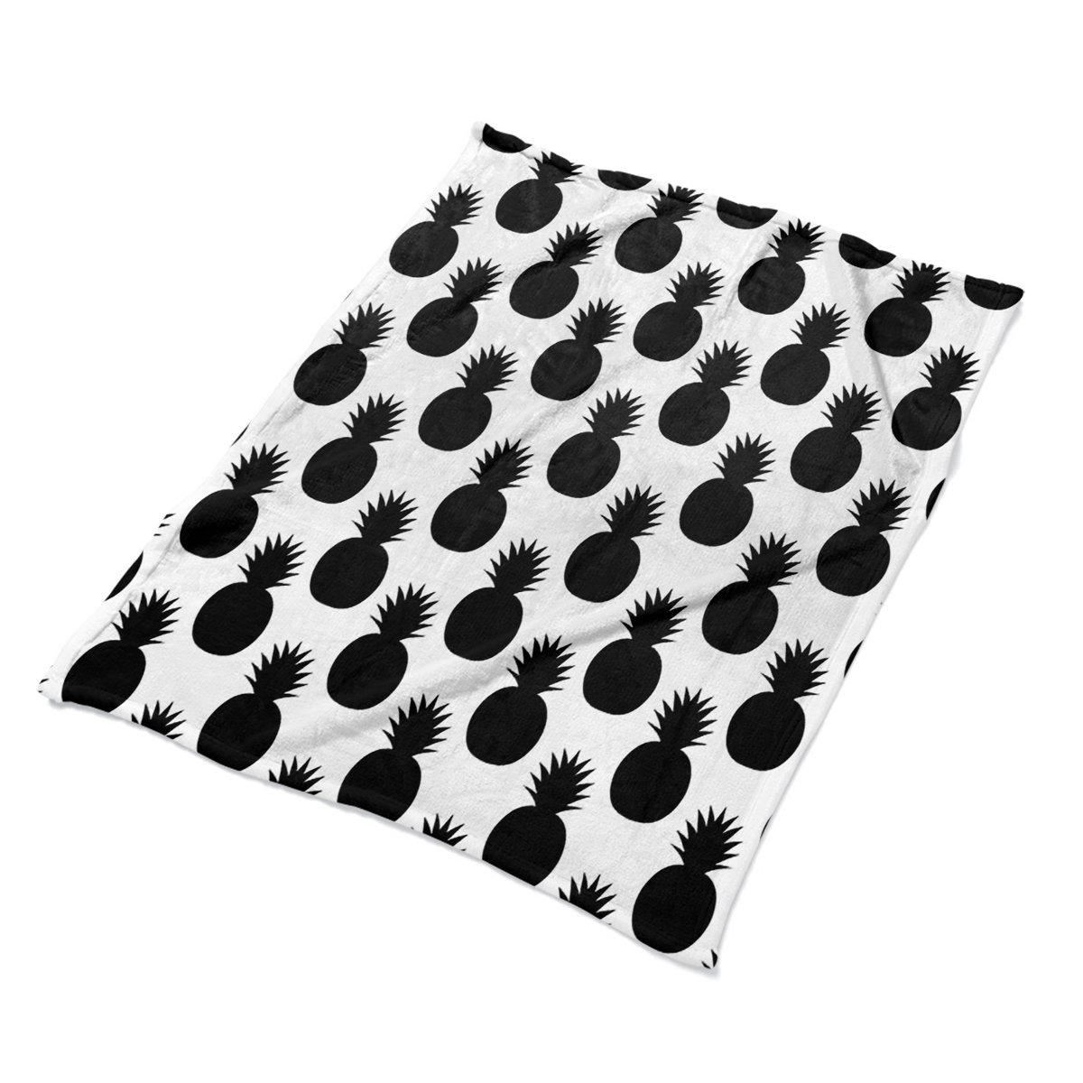Kocyk na kanapę 100x135 nowoczesny Czarne ananasy, Fabricsy