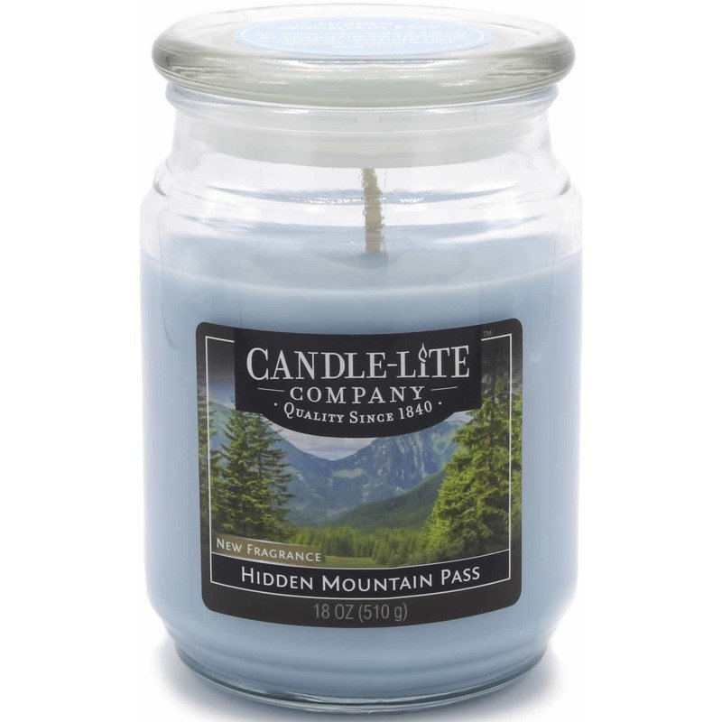CANDLE-LITE Candle-Lite  świeca zapachowa w szkle, Hidden Mountain Pass 510 G, niebieski, 10 x 10 x 14.5 cm 4171361