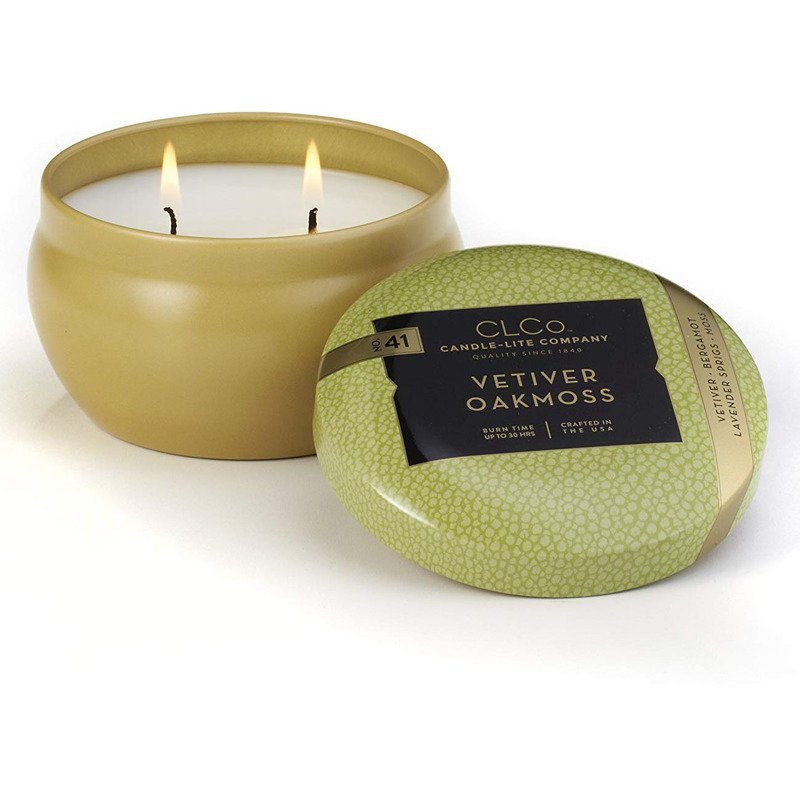Candle-lite CLCo Candle Jar 6.25 oz luksusowa świeca zapachowa w ozdobnej puszce ~ 30 h - No. 41 Vetiver Oakmoss