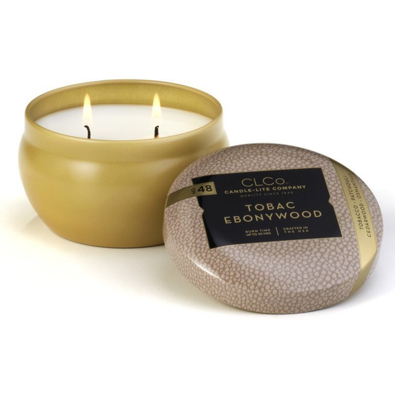 Candle-lite CLCo Candle Jar 6.25 oz luksusowa świeca zapachowa w ozdobnej puszce ~ 30 h - No. 48 Tobac Ebonywood