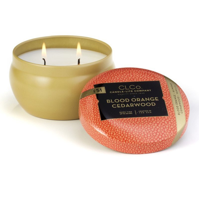 Candle-lite CLCo Candle Jar 6.25 oz luksusowa świeca zapachowa w ozdobnej puszce ~ 30 h - No. 51 Blood Orange Cedarwood