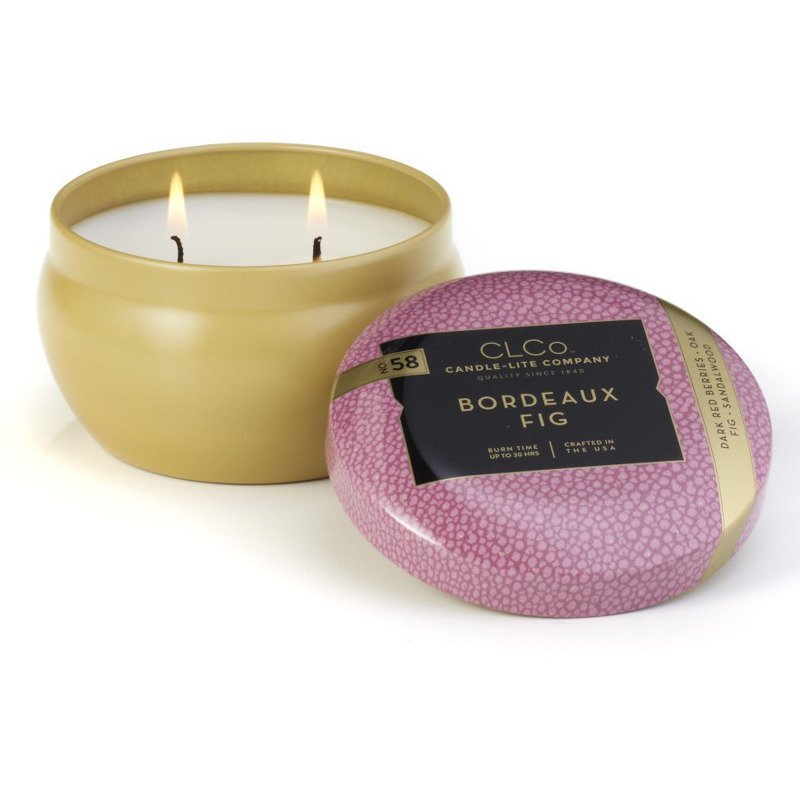 Candle-lite CLCo Candle Jar 6.25 oz luksusowa świeca zapachowa w ozdobnej puszce ~ 30 h - No. 58 Bordeaux Fig