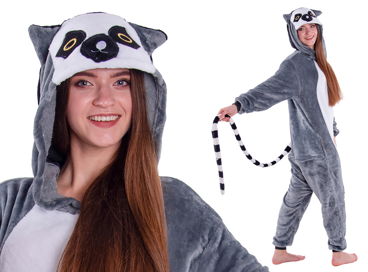 Lemur Piżama Kigurumi Dla Dzieci Strój Onesie 140