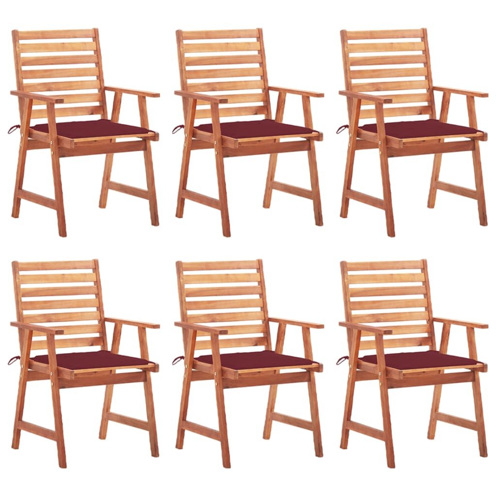 vidaXL Lumarko Krzesła ogrodowe z poduszkami, 6 szt., lite drewno akacjowe! 3078356
