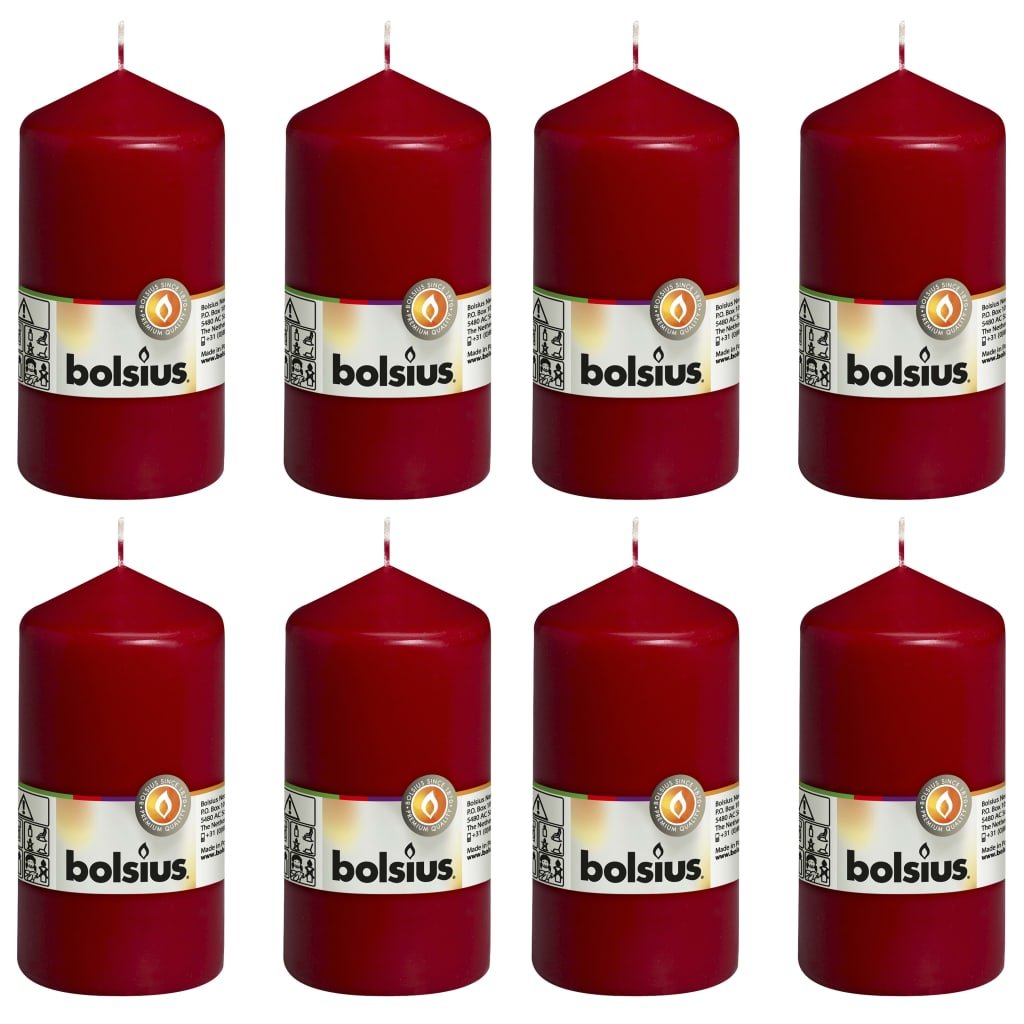Bolsius Sfeerpunt Świece pieńkowe, 8 szt., 130 x 68 mm, czerwone wino 103615300144