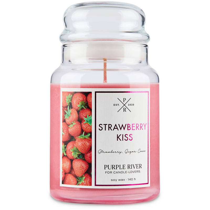 Purple River sojowa naturalna świeca zapachowa w szkle 22 oz 623 g - Strawberry Kiss