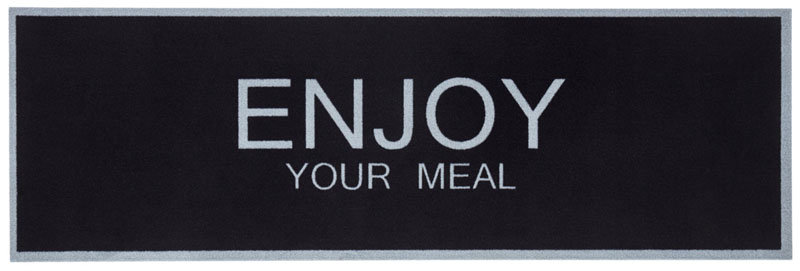 Zala Living Odporna na mycie konfetti chodnik kuchenny chodnik Enjoy Your Meal czarno-szara 50 x 150 cm 102611-50x150