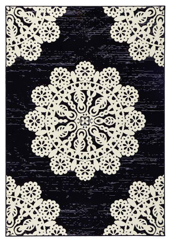 Czarny dywan Hanse Home Gloria Lace, 80x150 cm