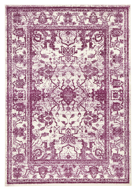 Zala Living Stylowy welurowy dywan Glorious Fioletowy kremowy 102561-70x140