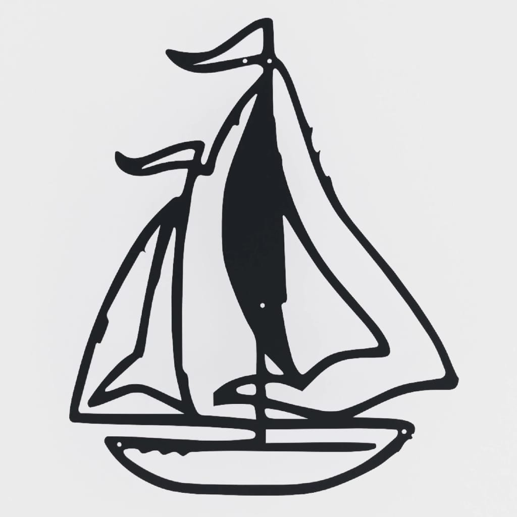 Homemania Dekoracja ścienna Sailboat, 40x50 cm, metalowa, czarna Homemania