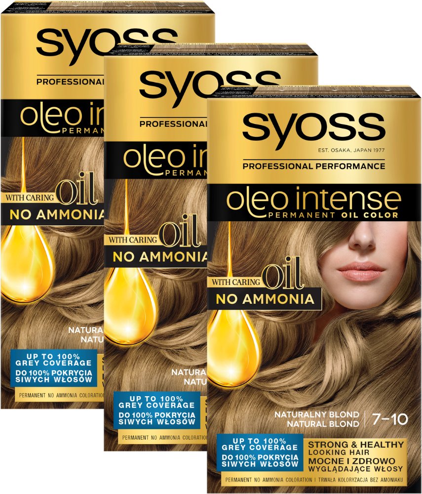 3X Farba Do Włosów Naturalny Blond Bez Amoniaku Syoss