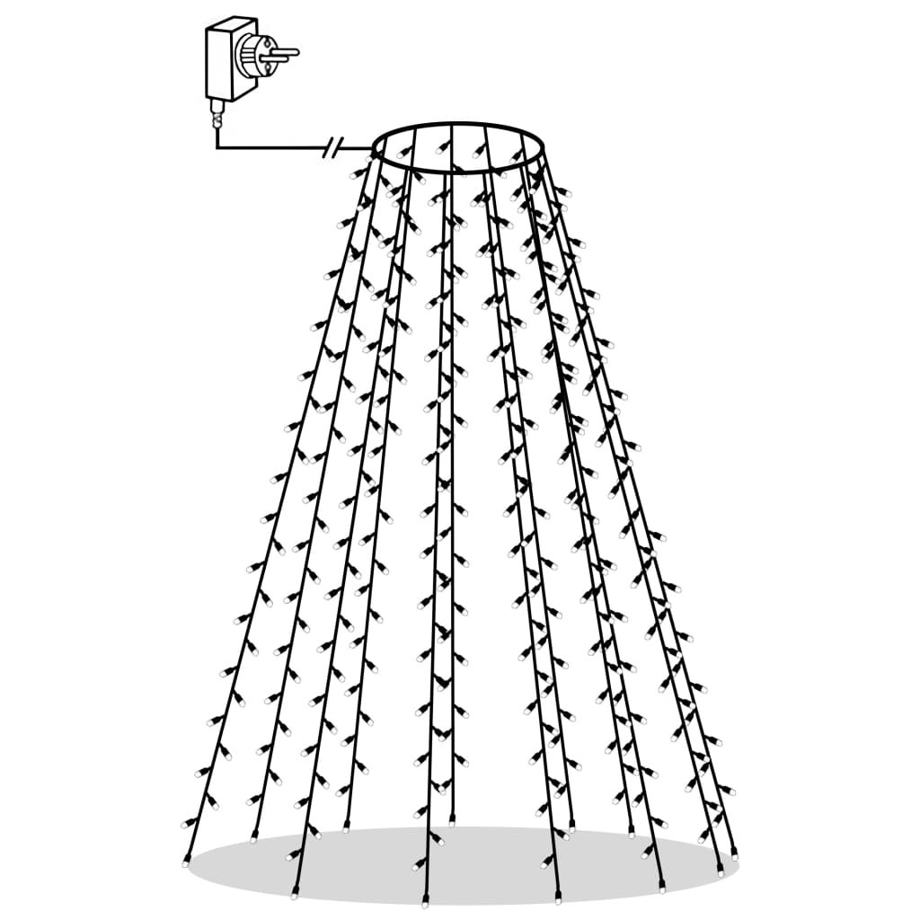 vidaXL Siatka lampek choinkowych, 180 zimnych białych diod LED, 180 cm