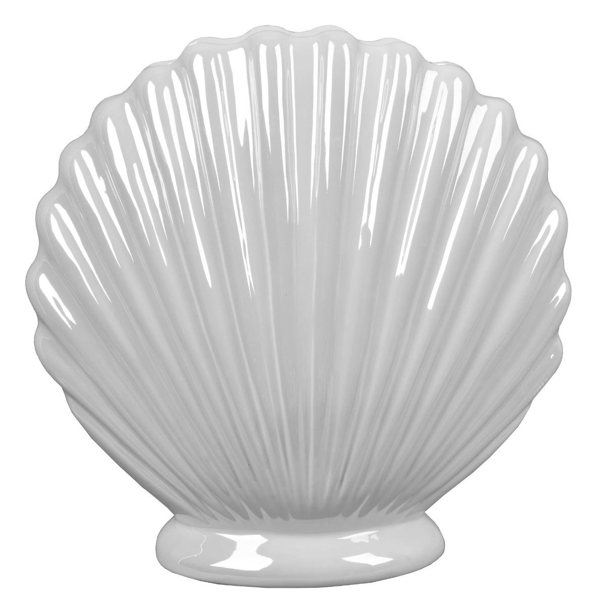 Biały wazon w kształcie muszli Plaze 22 cm