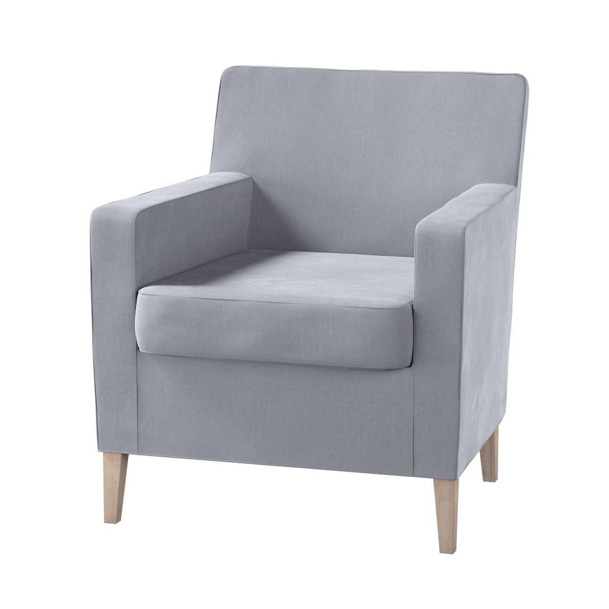 Dekoria pl pl Pokrowiec na fotel Karlstad srebrzysty szary 61 x 56 x 80 cm Velvet 621-704-24