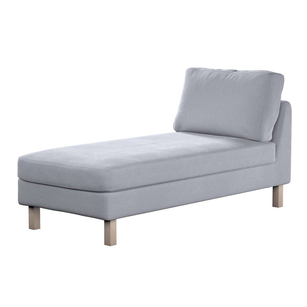 Dekoria pl pl Pokrowiec na szezlong Karlstad wolnostojący krótki srebrzysty szary 80 x 160 x 80 cm Velvet 732-704-24