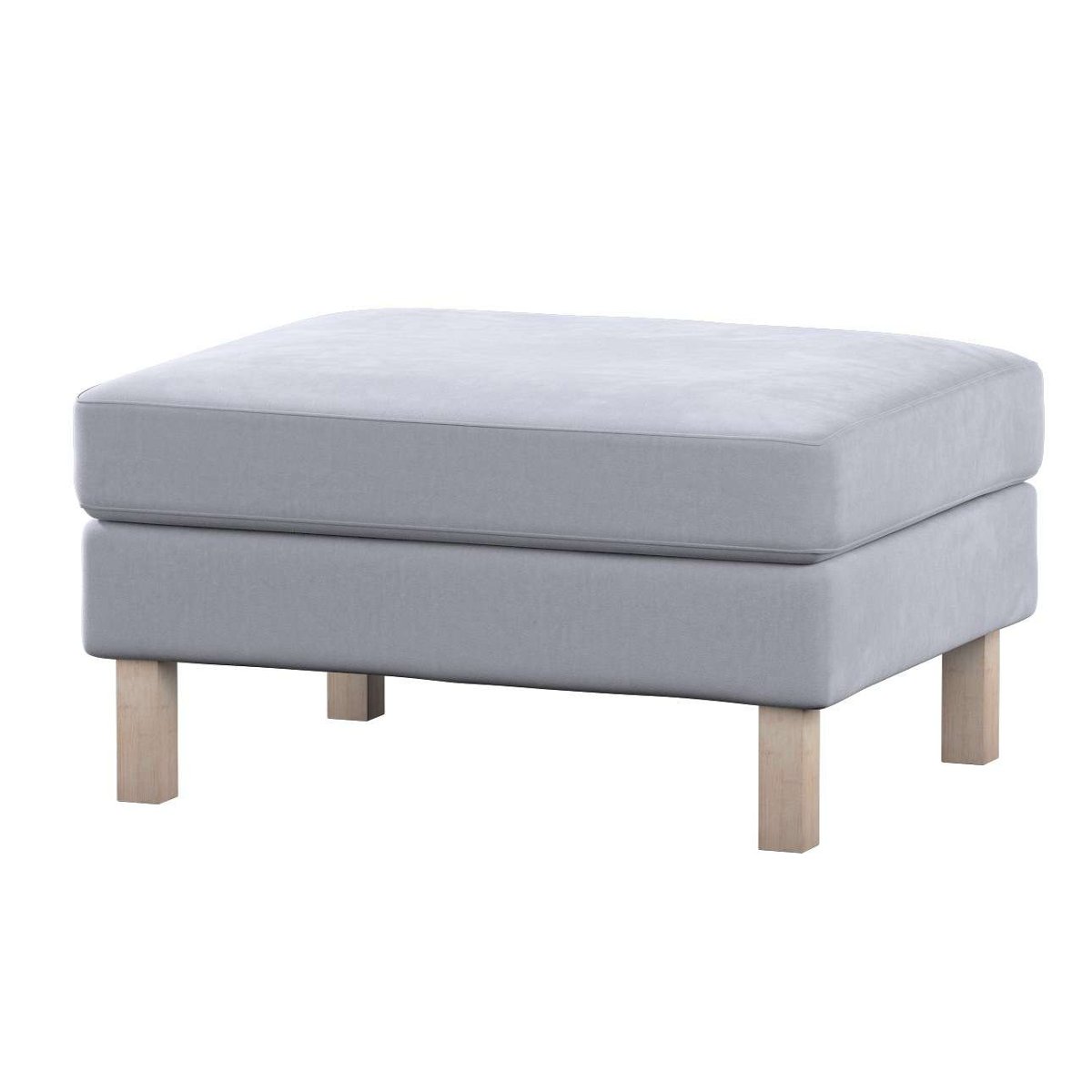 Dekoria pl pl Pokrowiec na podnóżek Karlstad srebrzysty szary 61 x 79 x 44 cm Velvet 622-704-24