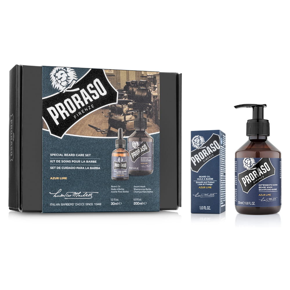 Proraso Proraso PRORASO Azur Lime Special Beard Care Set Szampon do włosów 200ml zestaw upominkowy 124323