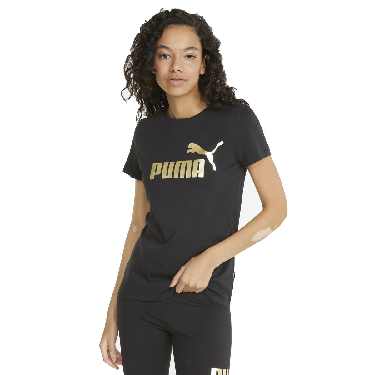 Puma Koszulka Damska T-Shirt Ess Metallic Logo Tee Black 848303 01 S