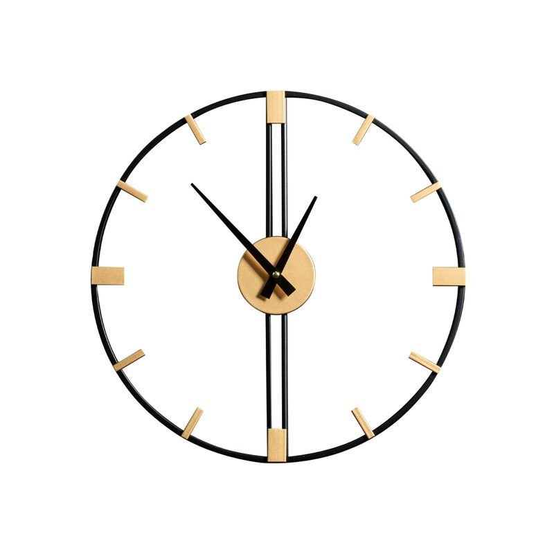 Dekoracyjny zegar ścienny 40x5x40 czarny złoty w nowoczesnym stylu