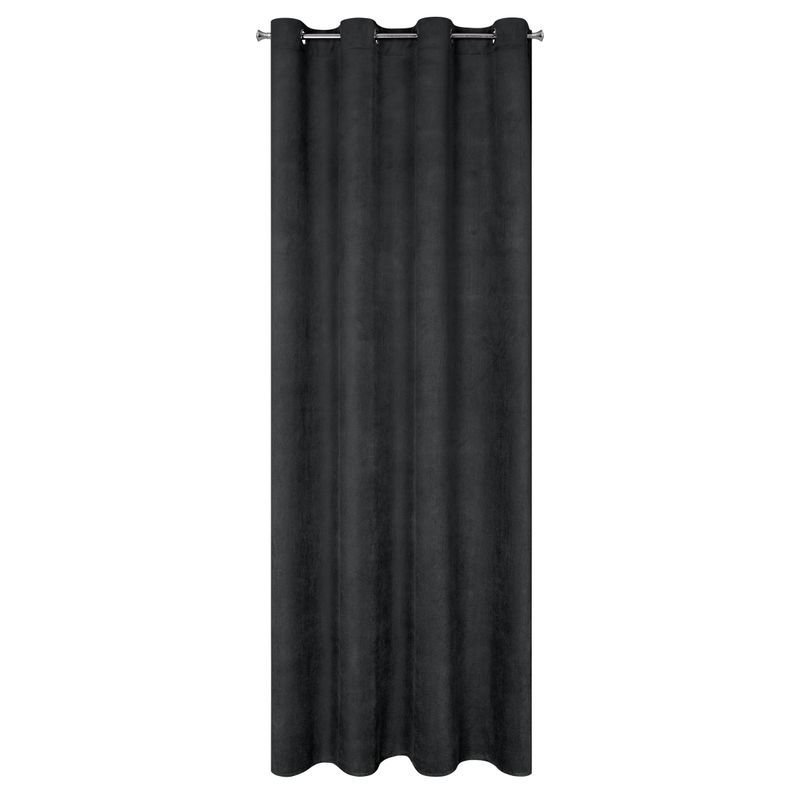 Euro Firany Zasłona 140 x 250 Dekoracyjna Welwet Milo Czarny 1220125