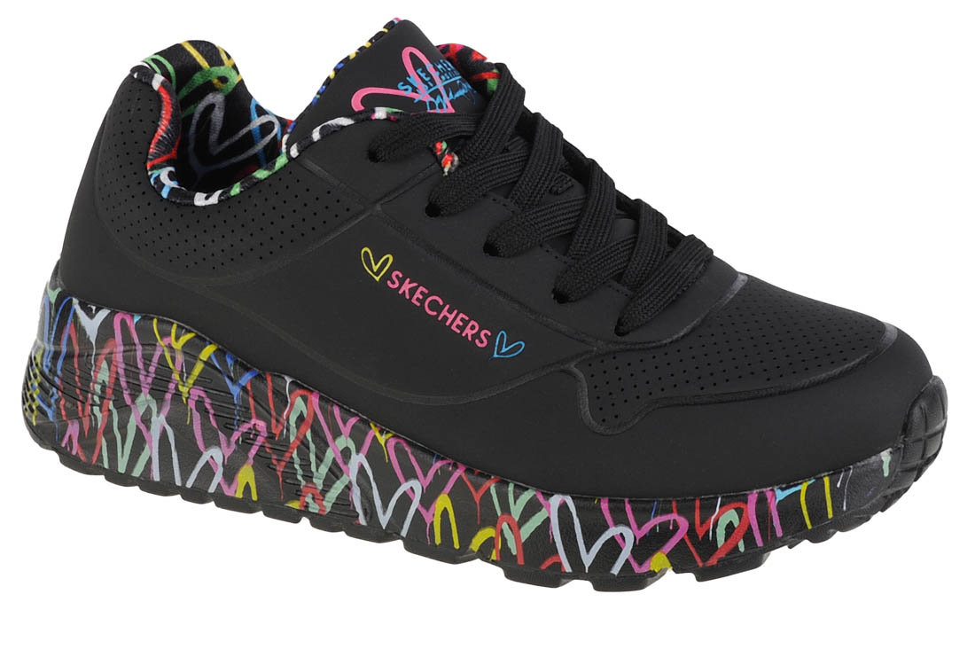 Skechers Uno Lite 314976L-BKMT dziewczęce sneakersy, czarne, rozmiar 28