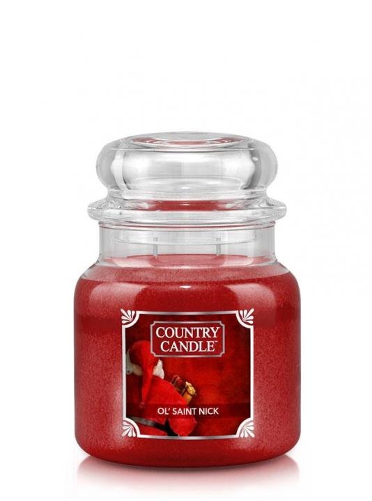 Świeca zapachowa COUNTRY CANDLE Ol' Saint Nick, średni słoik, 453 g, 2 knoty