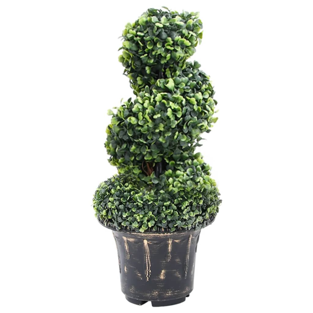 vidaXL Spirala ze sztucznego bukszpanu, z doniczką, zielona, 59 cm
