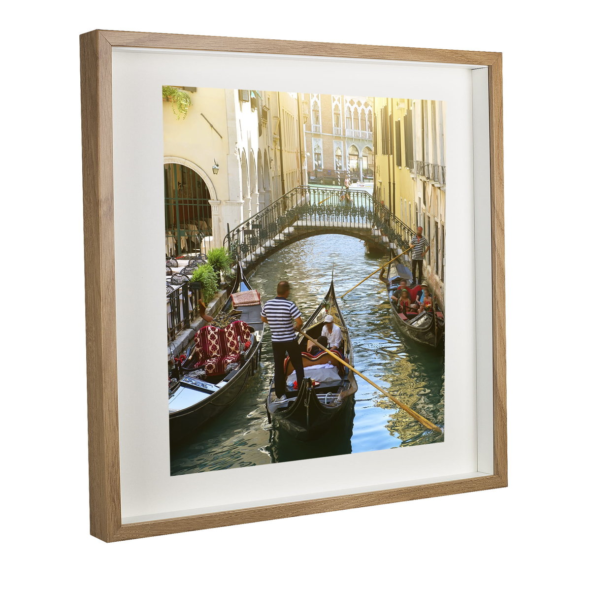 Ramka na zdjęcie 3D głęboka box przestrzenna 50x50 cm kwadratowa dębowa
