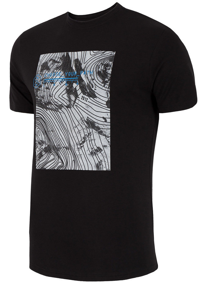 Koszulka męska 4F t-shirt MĘSKI bawełniany czarn L