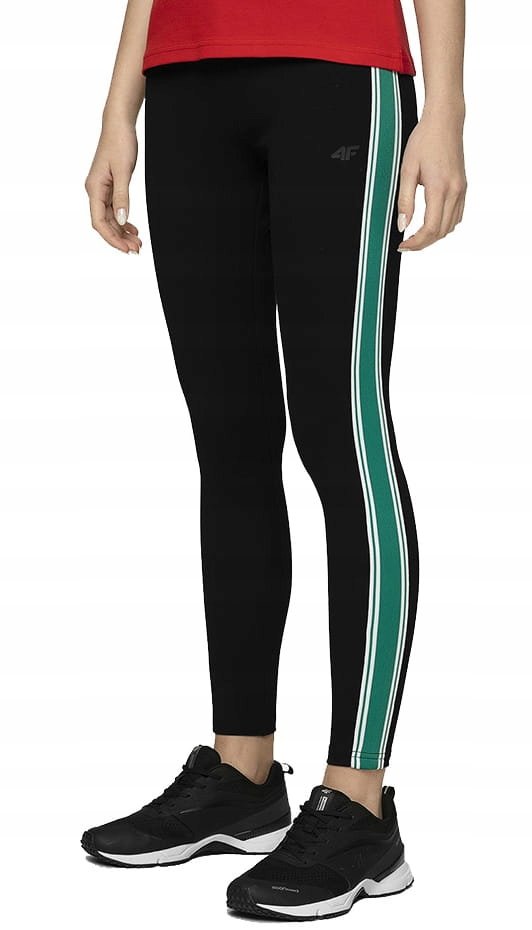 4F Getry Damskie Legginsy Spodnie Czarne Sport Xs