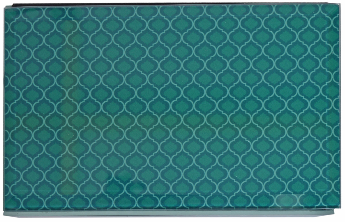 Szkatułka szklana, EWAX, turkusowa, 14,5x9,5x5 cm