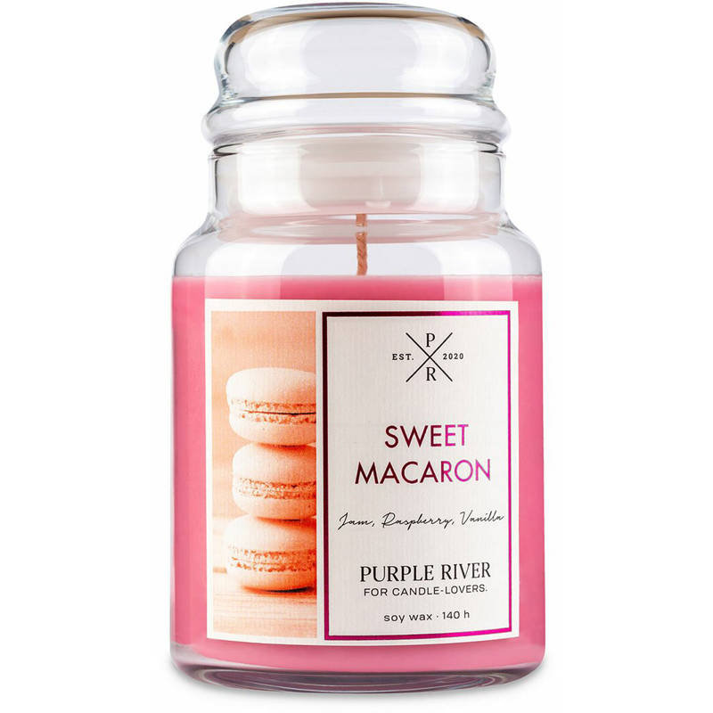 Purple River sojowa naturalna świeca zapachowa w szkle 22 oz 623 g - Sweet Macaron