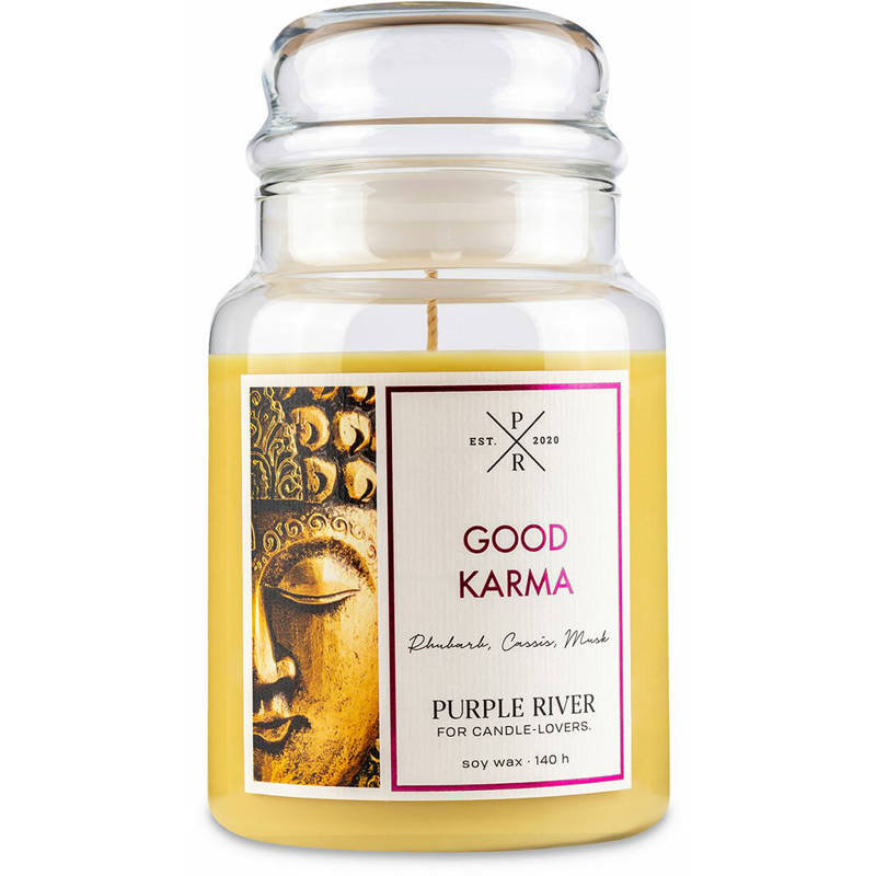 Purple River sojowa naturalna świeca zapachowa w szkle 22 oz 623 g - Good Karma