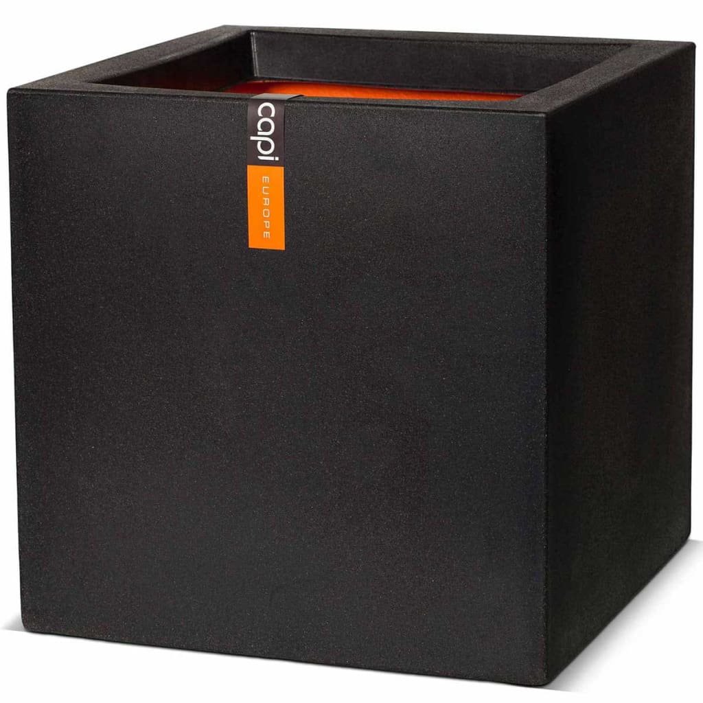 Capi Europe Capi Kwadratowa donica Urban Smooth, 30x30x30, czarna, KBL902
