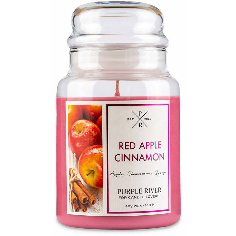 Purple River Sojowa Naturalna Świeca Zapachowa W Szkle 22 Oz 623 G - Red Apple Cinnamon