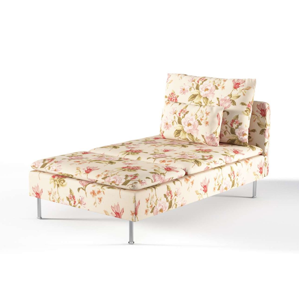 Pokrowiec na szezlong Söderhamn, duże kwiaty na kremowym tle, 93 x 151 x 83 cm, Londres