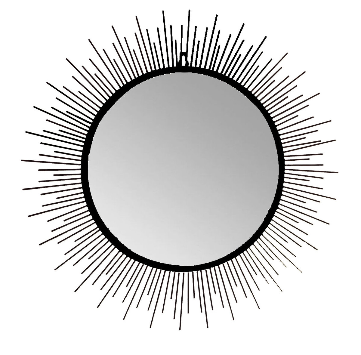 Ewax, Lustro okrągłe, czarna rama, 80x1,2 cm