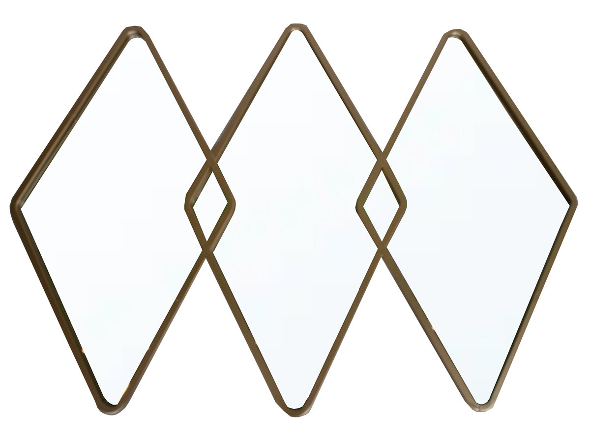 Ewax, Lustro 3 romby, złota rama, 117,5x2x81,9 cm